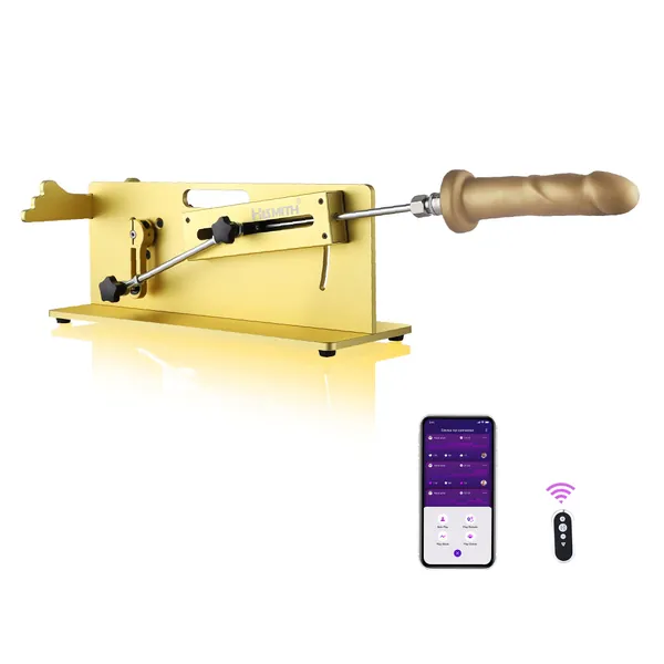 Hismith Table Top 2.0 Pro - Premium Sex Machine with APP/Remote/Wire 3 in 1 Control, Love Machine with KlicLok System (Golden)