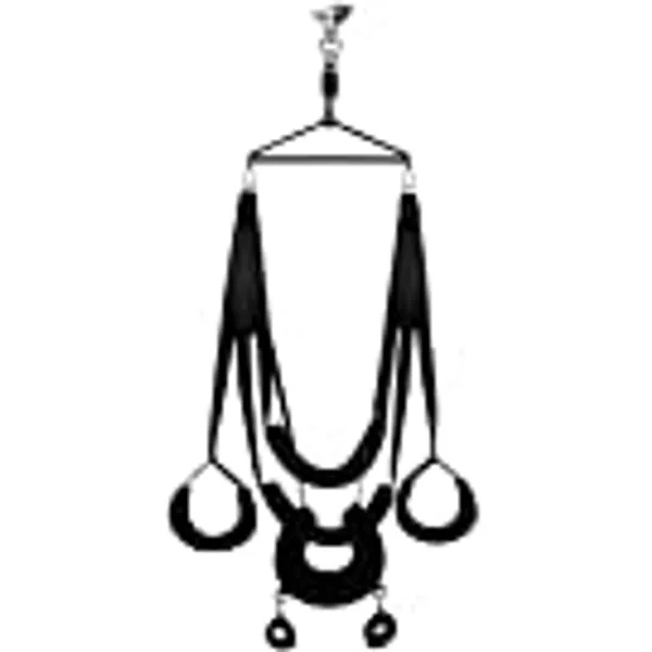 BELSIANG Adult Sex Swing and 360 Degree Spinning Indoor Swing, Sex Swing Set with Premium Paint Stand and Widened Thick Comfortable Swing for Couples Ceiling (Pillow Extreme Version, Black)