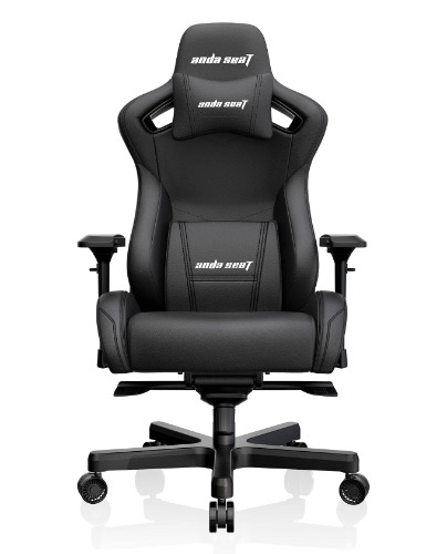 AndaSeat Kaiser 2 Series Premium Gaming Chair - Premium PVC Leather / XL / Black with XL size lumbar pillow
