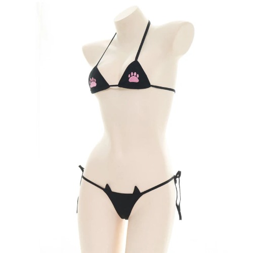 Micro Paw Bikini Set - Black