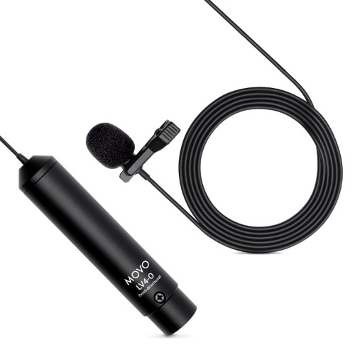 Movo LV4 | Lav Mic XLR | XLR Lavalier Microphone Interview Kit
