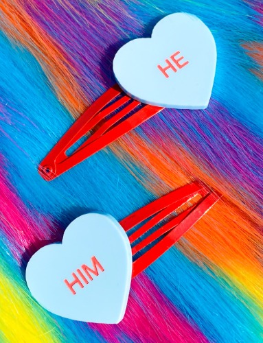 HE/HIM GENTLE REMINDER HAIR CLIPS - BLUE | Default Title