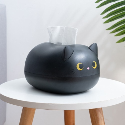 Kawaii Neko Tissue Box | Black