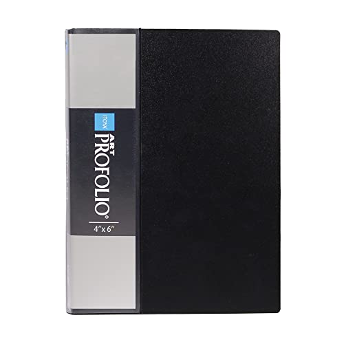 ITOYA Original Art ProFolio Black 4x6 Photo Album Book with 48 Pages - Small Photo Album 4x6 Art Portfolio Folder for Artwork - Picture Book Portfolio Binder - Presentation Binder Photo Book