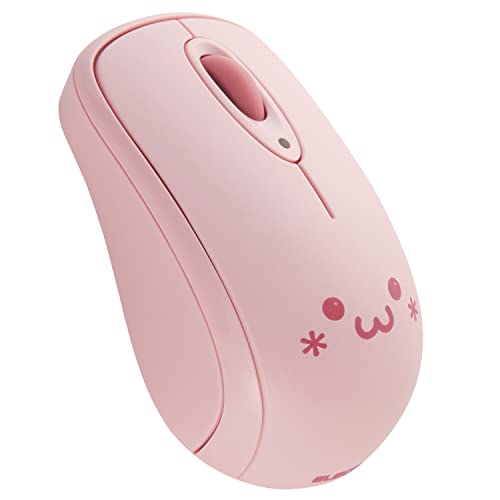 ELECOM Bluetooth Wireless Mouse, 3 Button Symmetrical Design for Left or Right Hand, IR LED Long Battery Life, Cute Smiley Face for Kid Adult, PC/Mac/Chrome/iPhone/iPad, Pastel Pink (M-CB01BRPF) - Pink