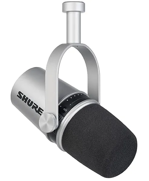 Shure MV7 USB Podcast Microphone - Silver