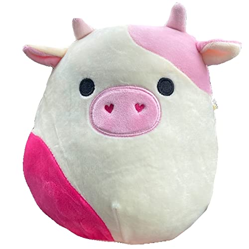Squishmallows Official Kellytoy Valentines Squad Squishy Soft Plush Toy Animal (8 Inch, Caedyn Cow)