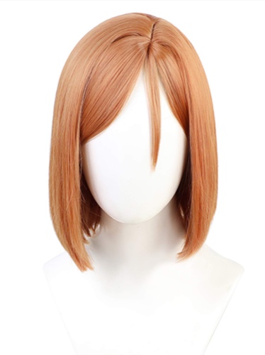 LeMarnia Brown Side Split Short Wig for Kugisaki Nobara Cosplay Wig Halloween Costume Themed Party Wig - Brown