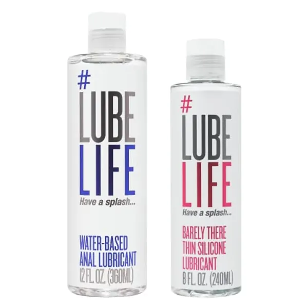 Lube Life Access Bundle, Barely There Thin Silicone Lubricant and Water-Based Anal Lubricant, Paired Perfectly for All Bedroom Fun, for Men, Women and Couples, 12 Fl Oz