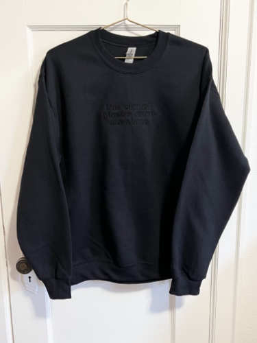 i’m stoned please leave me alone embroidered crewneck (PREORDER-black) | small / black