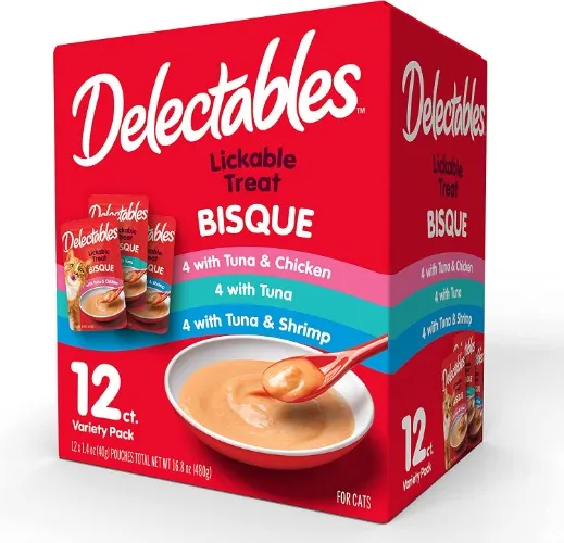 Amazon.com : Delectables Bisque Lickable Wet Cat Treats - Chicken, Tuna & Shrimp, 12 count : Pet Supplies