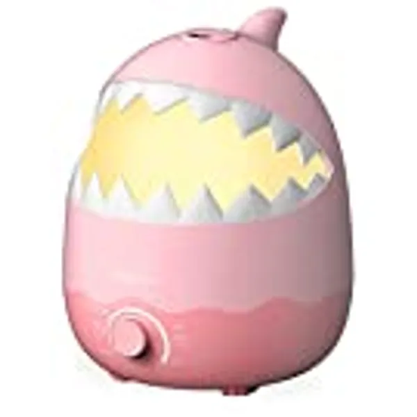 Bucexo Humidifiers for Baby Kids Bedroom - 1.6L Ultrasonic Cool Mist Humidifier for nursery, 3 in 1 humidifier with diffuser, nightlight, Timer, BPA Free, Shark