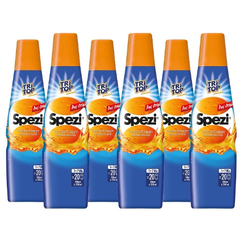 TRi TOP Spezi® ColaOrange Drankensjroop, dezelfde smaak als SPEZI als origineel, speciale cola-sinaasappelkick met veel fruit, fijne mandarijnoot en sinaasappelolie, set van 6 stuks