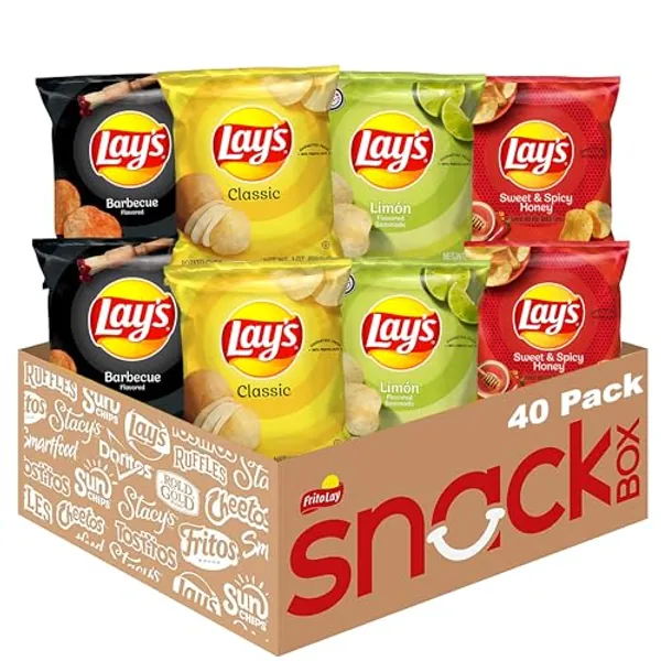 Lay's Potato Chips, Classic Chips Variety Pack, 1 Ounce (Pack of 40) - NEW Tangy Flavors Variety Pack - 1 Count (Pack of 1)