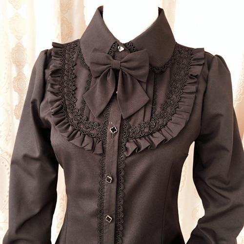 Sweet Collared Blouse - Black / XL