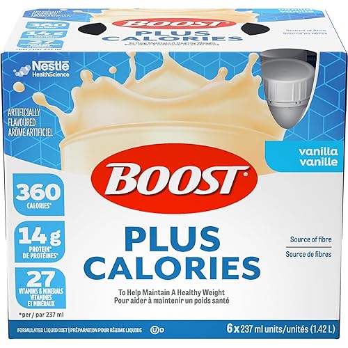 BOOST PLUS Complete Nutrition Drink, Vanilla, 6x237ml Bottles, Case Pack of 4, Packaging May Vary - Drink