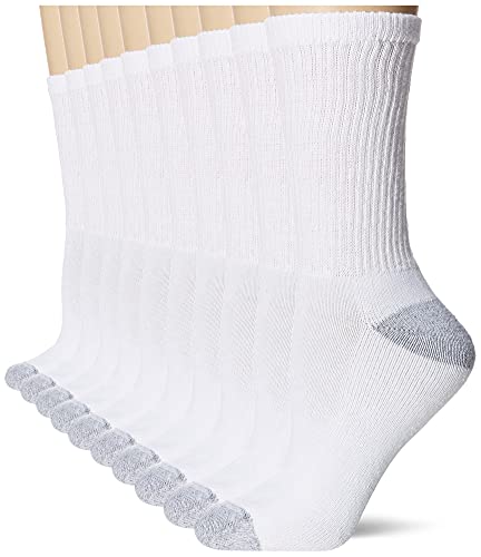 Hanes womens Value, Crew Soft Moisture-wicking Socks, Available in 10 and 14-packs - 5-9 - White - 10 Pack - 10