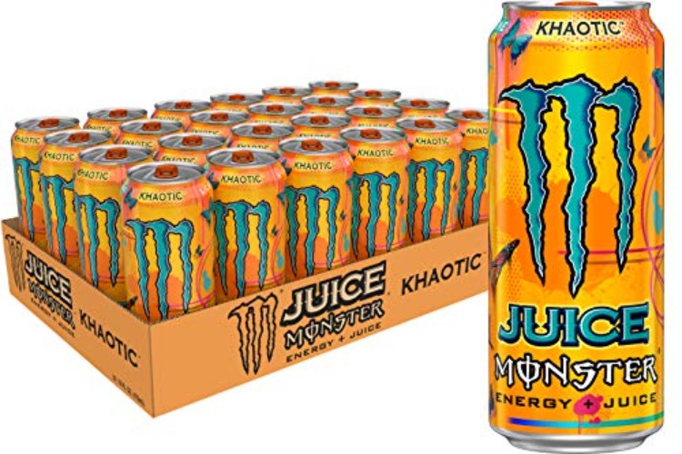 Monster Energy Juice Monster, Energy + Juice, Khaotic, 16 Ounce (Pack of 24) - Khaotic - 16 Ounce (Pack of 24)