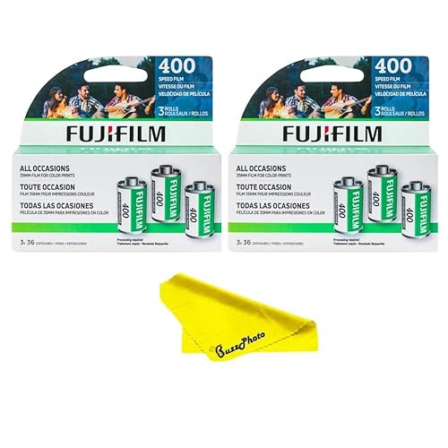 Fujifilm Fujicolor 400 Color Negative Film 35mm Roll Film, 3x36, Multiple Packs (2 Pack - 6 Rolls) - 2 Pack - 6 Rolls