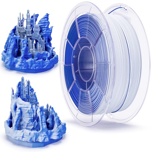 ZIRO PLA Filament 1.75mm, Matte Multicolors 3D Printer Filament, Color Change with Angle, Tri-Colors 3-in-1 Chrome, Dimensional Accuracy +/-0.03mm, Fit Most FDM Printers, 2.2lbs Spool, Snow Mountain - Snow Mountain(matte)