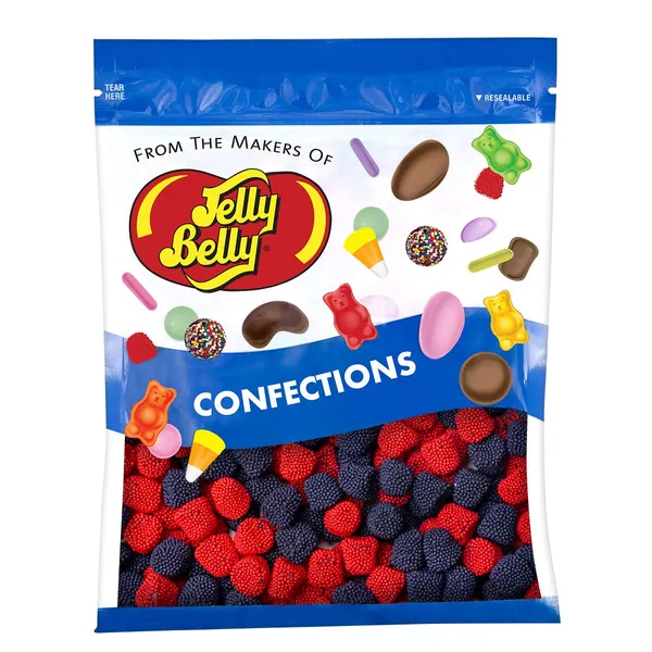 Jelly Belly Strawberries and Blueberries Candy - 1 Pound (16 Ounces) Resealable Bag - Genuine, Official, Straight from the Source - 