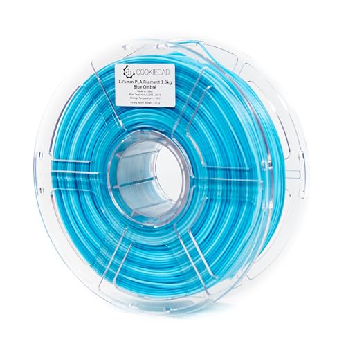 Cookiecad Blue Ombre (Blue -> Pale Blue Rainbow Transition) PLA 3D Printer Filament 1.75mm 1kg - Blue Ombre