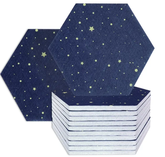 AIKEAIKESI 12 Pack Starry Sky Hexagon Acoustic Panels