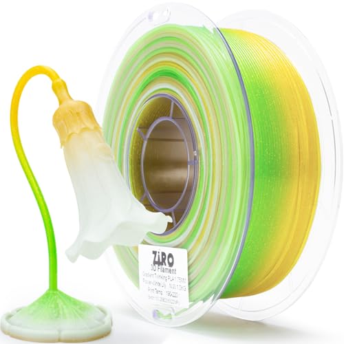 ZIRO PLA Filament 1.75mm, Fast Color Changing Twinkling PLA, Sparkle Glitter with Colorful Transluent PLA Base, 3D Printing Material,1kg/2.2lbs Spool, Fit Most FDM Printers, Flower Series, White Lily - White Lily