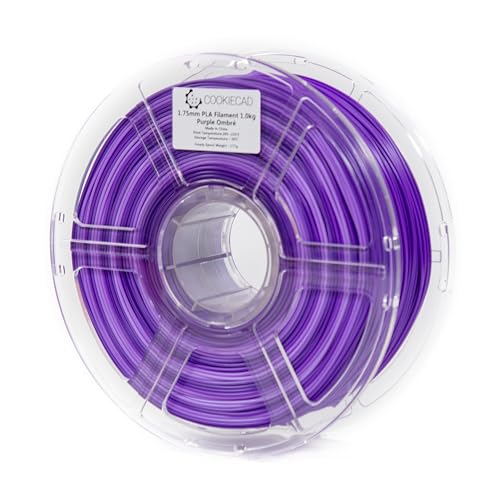 Cookiecad Purple Ombre 3D Printing Filament, Rainbow Purple to Pale Purple Rainbow Transition Filament, PLA 3D Printer Filament, 1.75mm, 1kg - Purple Ombre