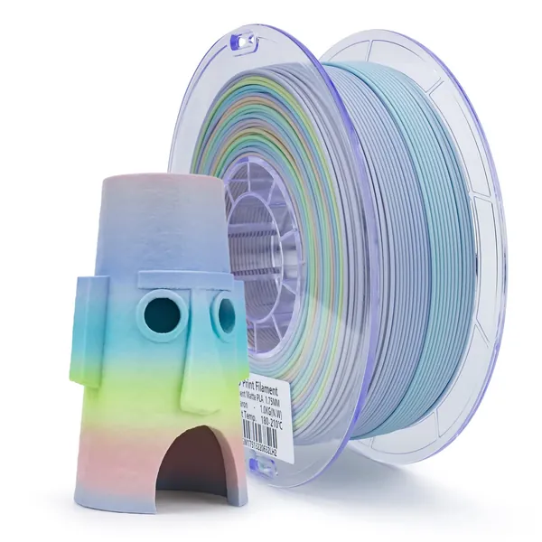 ZIRO 3D Printer Filament,Matte PLA Filament 1.75mm,Multicolor Rainbow PLA Filament,1KG/2.2lb,Macaron - Macaron