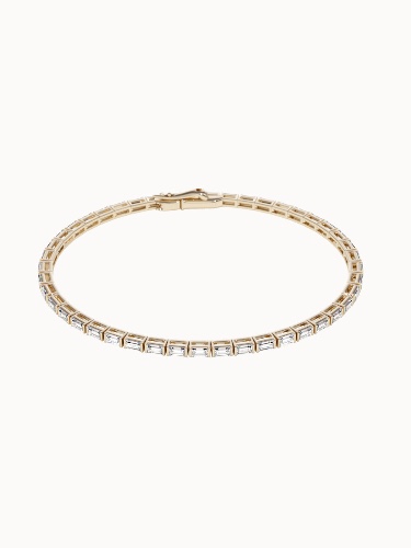 Classic Baguette Diamond Tennis Bracelet - Large 6.00cts (3x5mm) / 18cm