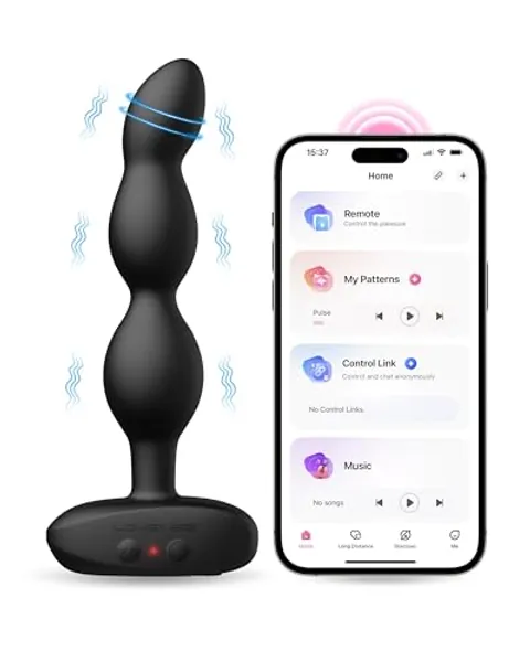 LOVENSE Ridge Vibrator Anal Beads Dildo, 360° Rotating Vibrating Butt Plug Anal Sexy Toys for Men Women, Adult Toy Prostate Massager, Remote Control Anal Vibrator for Beginner & Advanced Player
