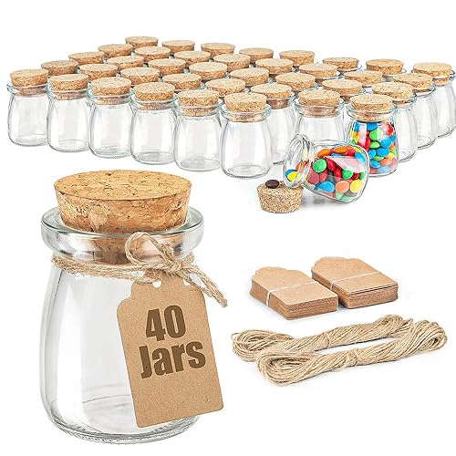 40 Pack Glass Favor Jars with Cork Lid