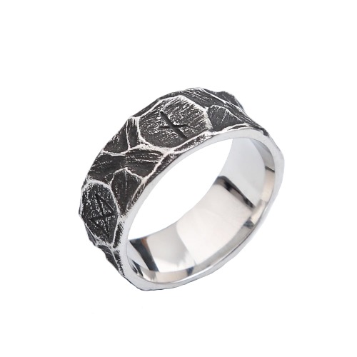 Nordic Viking Retro Steel Ring - 10 / Silver