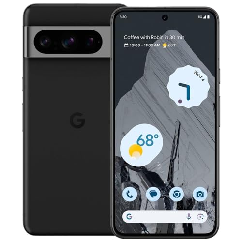 Google Pixel 8 Pro - Unlocked Android Smartphone with Telephoto Lens and Super Actua Display - 24-Hour Battery - Obsidian - 256 GB (Renewed) - 256 GB - Phone Only - Black