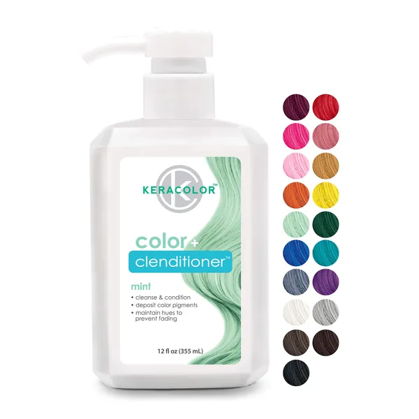 Keracolor Clenditioner Hair Dye (19 Colors) Semi Permanent Hair Color Depositing Conditioner - 12 Fl Oz Mint