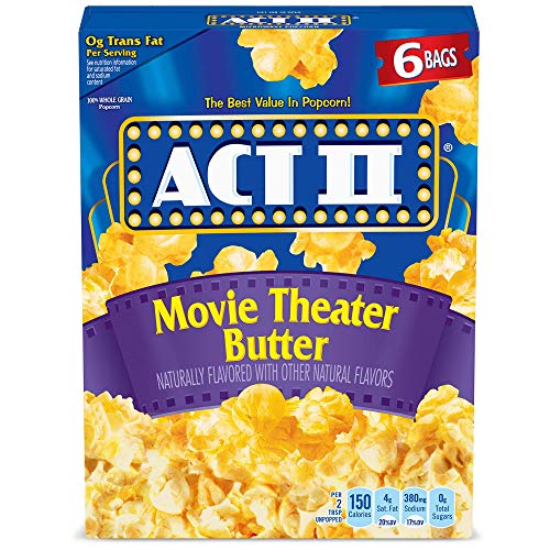ACT II Movie Theater Butter Microwave Popcorn Bags, 6-Count (Pack of 6) - Butter - 2.75 Ounce (Pack of 36)