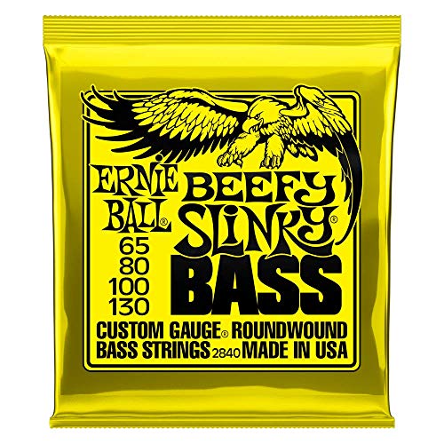 Ernie Ball Beefy Slinky Nickel Wound Bass Guitar Strings, 65-130 Gauge (P02840) - Beefy (65-130) - 4-String