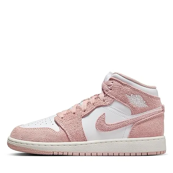 Big Kids Air Jordan 1 Mid (GS) - 5.5 Big Kid - White/Sail/Legend Pink