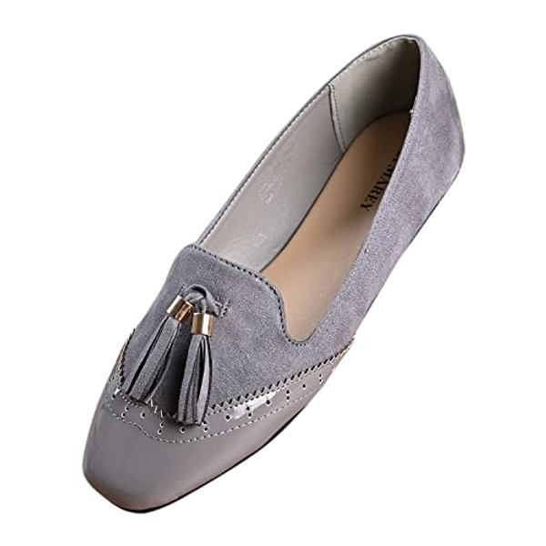 TJC LA MAREY Classic Loafer Shoes for Women Cushioned Footbed Flat Loafers for Women Soft Foot Lightweight and Comfortable for Outdoor | Anti-Slip