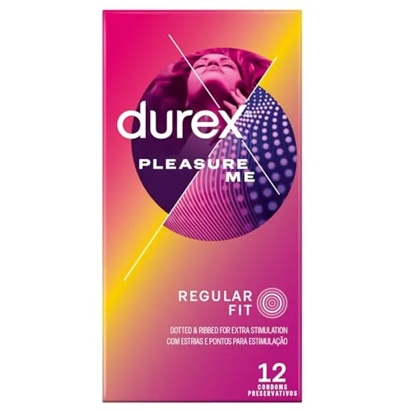Durex Pleasure Me Condoms Ribbed & Dotted Regular Fit 12s
