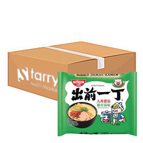 Nissin Demae Ramen Kyushu Tonkotsu Flavour Instant Noodle 100g (Pack of 30) - Garlic,Wheat,Chicken,Rice,Pork,Sesame - 100 g (Pack of 30)