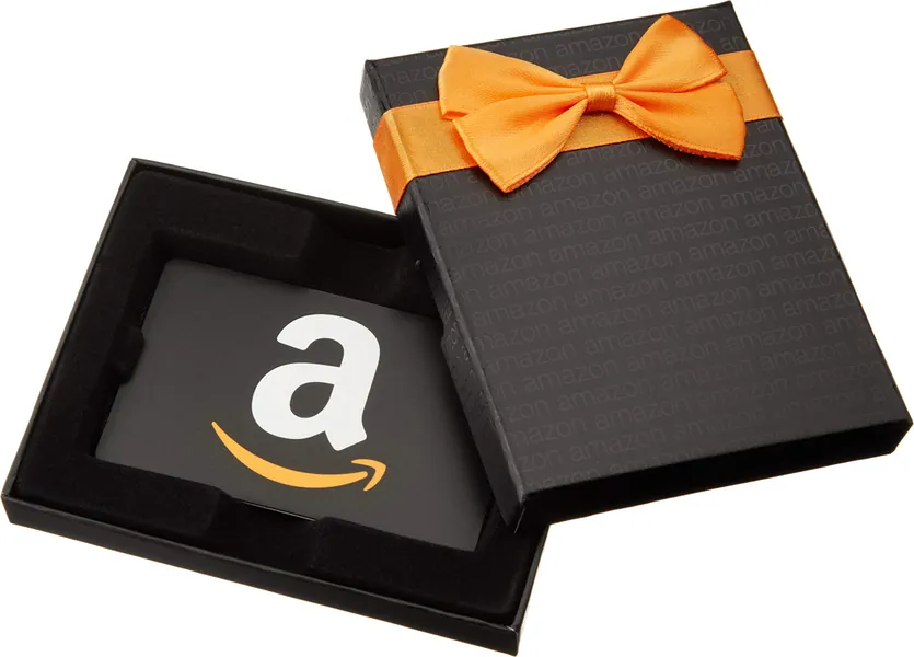 Amazon.com Gift Card in Various Gift Boxes - 0 Black Gift Box - "A" Smile
