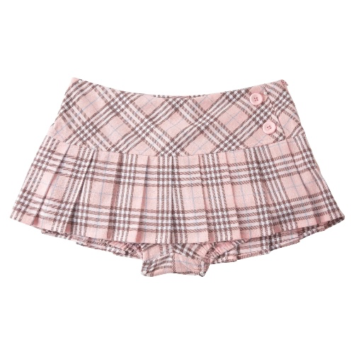 angel ruche pink plaid miniskirt