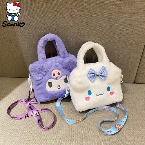 산리오 가방 봉제 Sanrio 가방 플러시 쿠로미 배낭 Cinnamoroll 토트 백 마이 멜로디 핸드백 스토리지 여성 메이크업 가방 메신저 선물 소녀 - AliExpress 