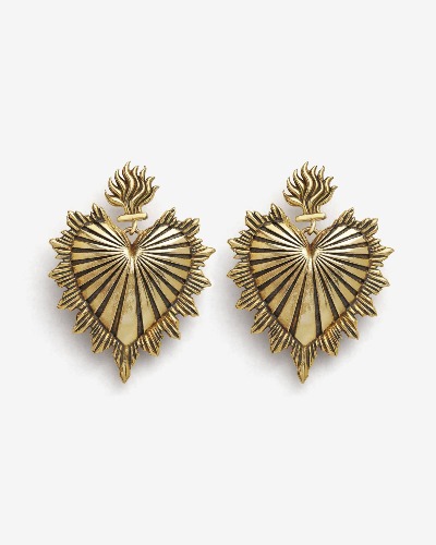 Sacred Heart Earrings | Gold