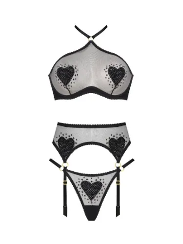 Love Black Cristal set with belt 