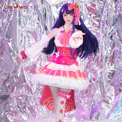 Uwowo Anime Oshi no Ko Ai Hoshino Idol Stage Performance Exhibition Ver. Cosplay Costume - 【In Stock】S