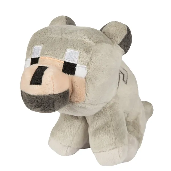 JINX Minecraft Baby Wolf Plush Stuffed Toy, Gray, 8" Tall