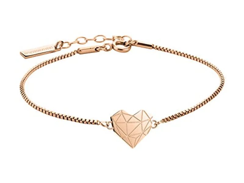 LIEBESKIND Damen Armband Herz Edelstahl Silber 20 cm